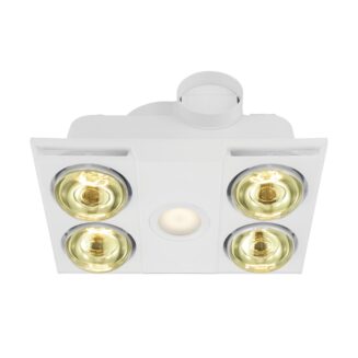 Eglo Heatflow 4 Lamp 3in1 Bathroom Heater, Fan and Light in White