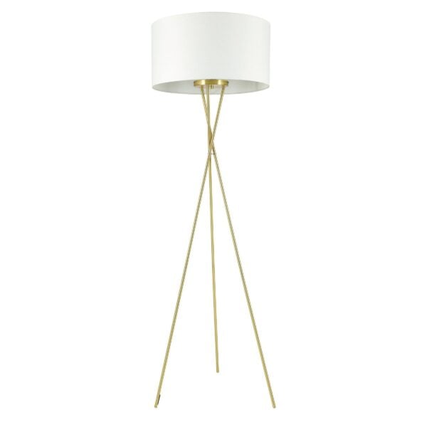 Fondachelli Brass/White Floor Lamp