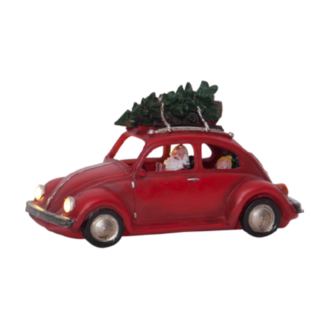 Christmas LED Merryville Red Beetle Car