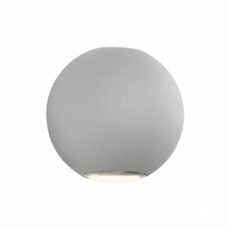 Genoa Up Down Round Silver Exterior Wall Light